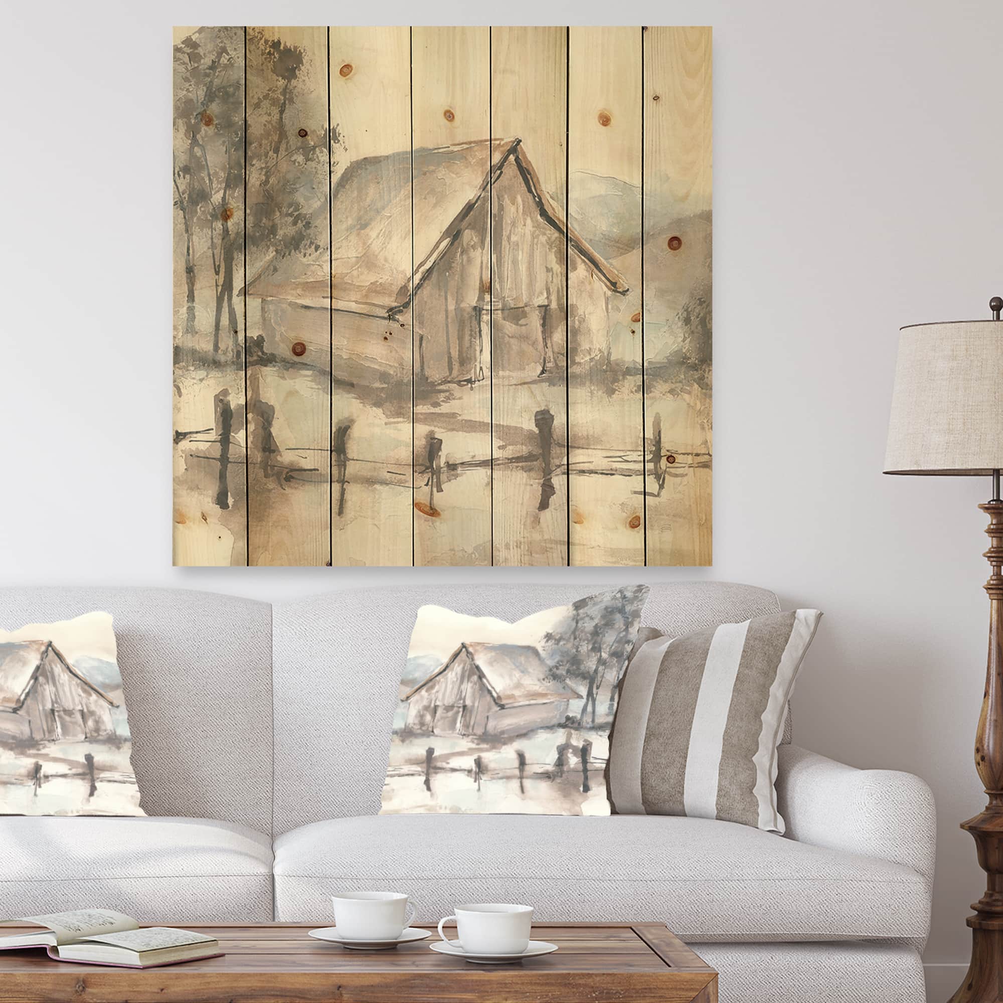 Designart - Farmhouse Barn Grey VII